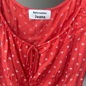 Reformation Coral Floral Top